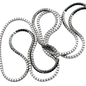 Italy, Sterling Box Chain Necklace, 5.17 G