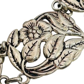Danecraft Sterling Flower Link Bracelet Hook Clasp 38.55 G