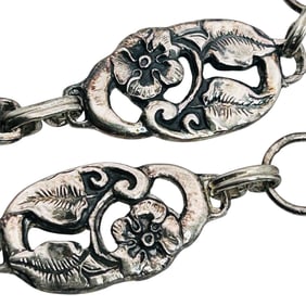 Sterling Flower Link Bracelet 18.11 G