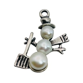 Snowman Sterling Pendant 1.57 G