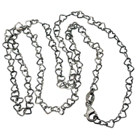 Italy, KA 1772 Sterling Linked Heart Necklace 3.07 G