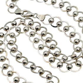 Italy Sterling Ball Link Chain Necklace 13.6 G