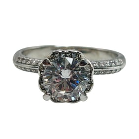 Platinum 950 D 1.00 CT Engagement Style Ring Size 5, 2.94 G