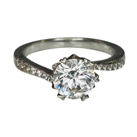 Platinum 950 D 1.00CT Engagement Style Ring Size 5, 2.24 G