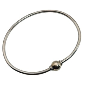 14 K Gold And Sterling Bangle Bracelet Screw Clasp 10.64 G