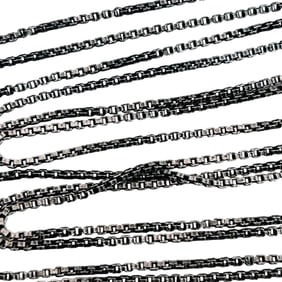 Sterling Long Box Chain Necklace, 4.15 G