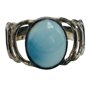 LARIMAR Sterling Cut Out Ring Size 7, 3.48 G