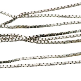 Italy, Sterling Box Chain Necklace, 1.87 G