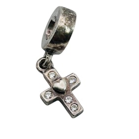 Pandora Sterling Cross Charm Bracelet Pendant 2.32 G