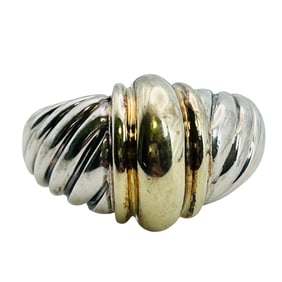 David Yurman? 585 Gold And Sterling Dome Ring Size 6, 7.53 G
