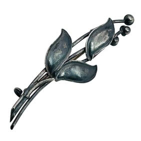 Norway Sterling Flower Brooch, 4.07 G