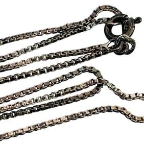 Italy Sterling Box Chain Necklace, 3.5 G