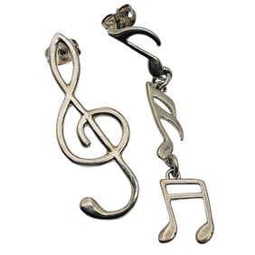 Mexico, Sterling Musical Dangle Earrings 1.76 G