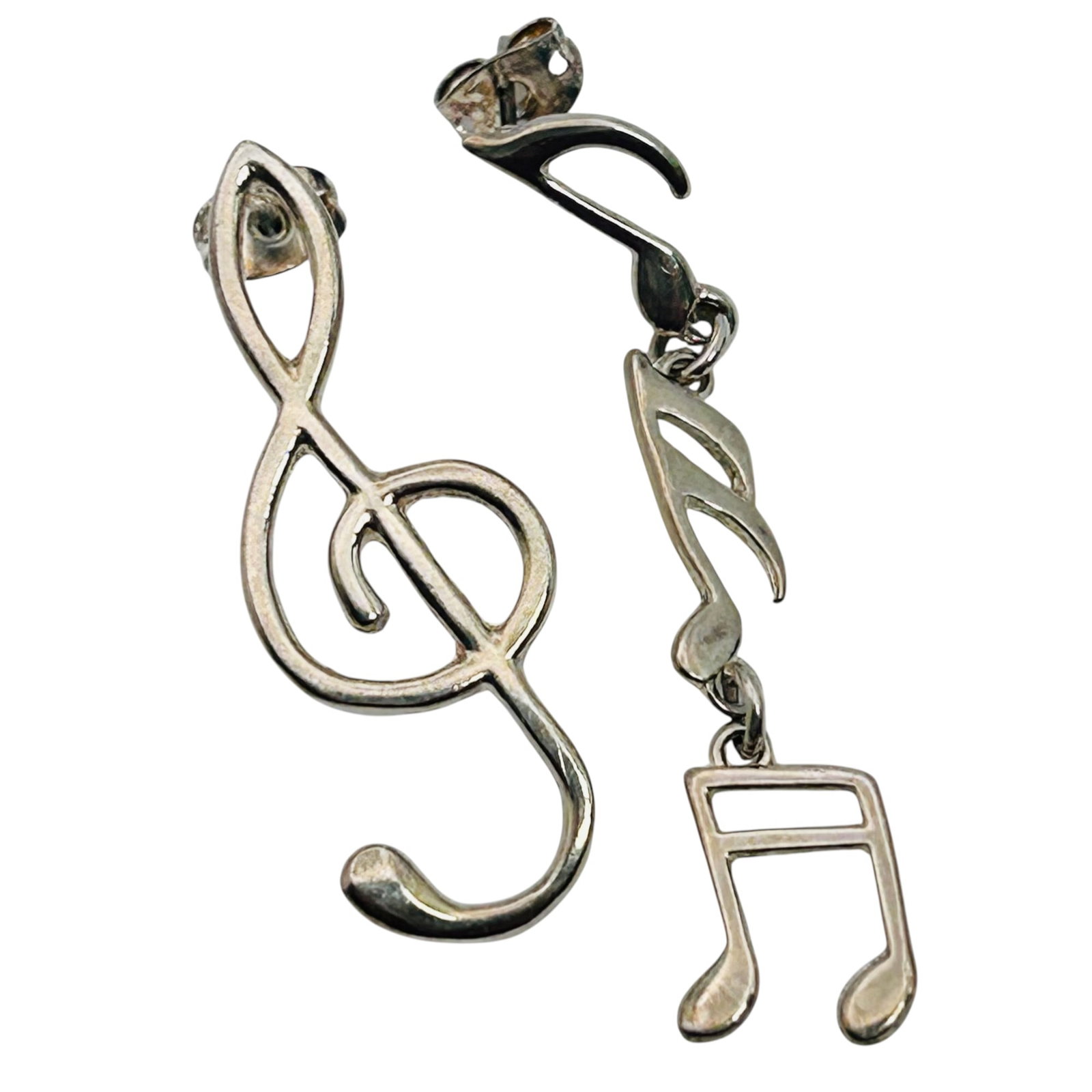 Mexico, Sterling Musical Dangle Earrings 1.76 G: Mexico Sterling musical dangle earrings 1.76 g