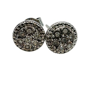 UD Diamond Sterling Round Earrings 1.9 G