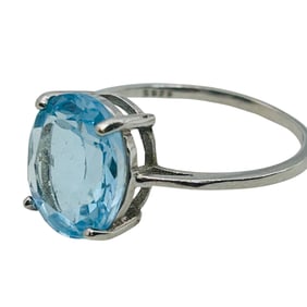 Topaz Sterling Solitaire Ring Size 8, 2.21 G