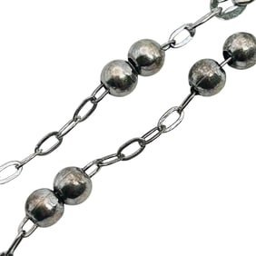 LLK Italy, Sterling Bead And Cable Chain Bracelet 4.3 G
