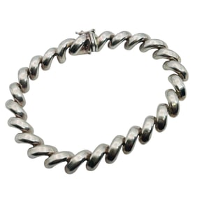 Italy, Sterling Curved Linked Bracelet 16.6 G