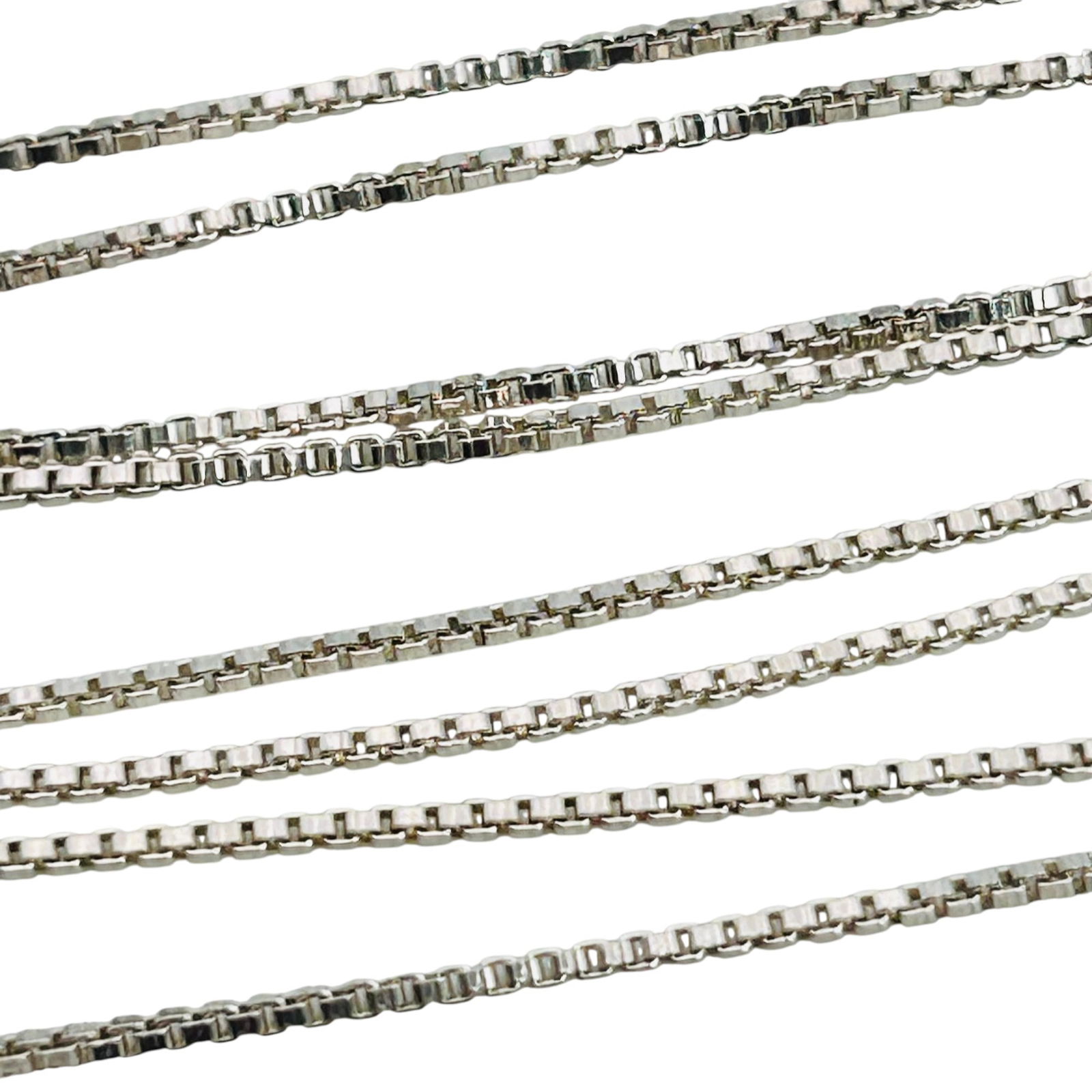 FAS Italy Box Chain Necklace Sterling 3.46 G (1 of 4)