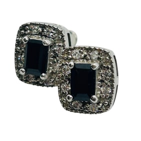 ONYX Sterling Square Stud Earrings 3.26 G