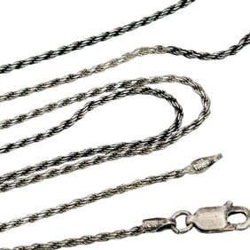 HSJ Italy, Sterling Rope Chain Necklace 4.92 G