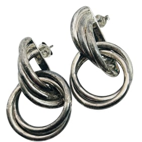 ND Sterling Interlocking Circle Earrings 16.27 G