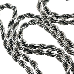 Sterling Thick  Twisted Rope Chain Necklace 27 G