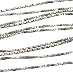 Italy, Sterling Vibrant Box Chain Necklace, 3.32 G