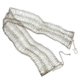 Sterling Mesh Choker Necklace 10.3 G