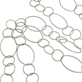 Italy, KA 1772 Sterling Multi Oval Linked Chain Necklace 12.2 G