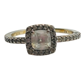 Topaz Sterling Solitaire Channel Band Ring Size 7, 1.92 G