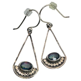 Amethyst Sterling Dangle Earrings 3.29g