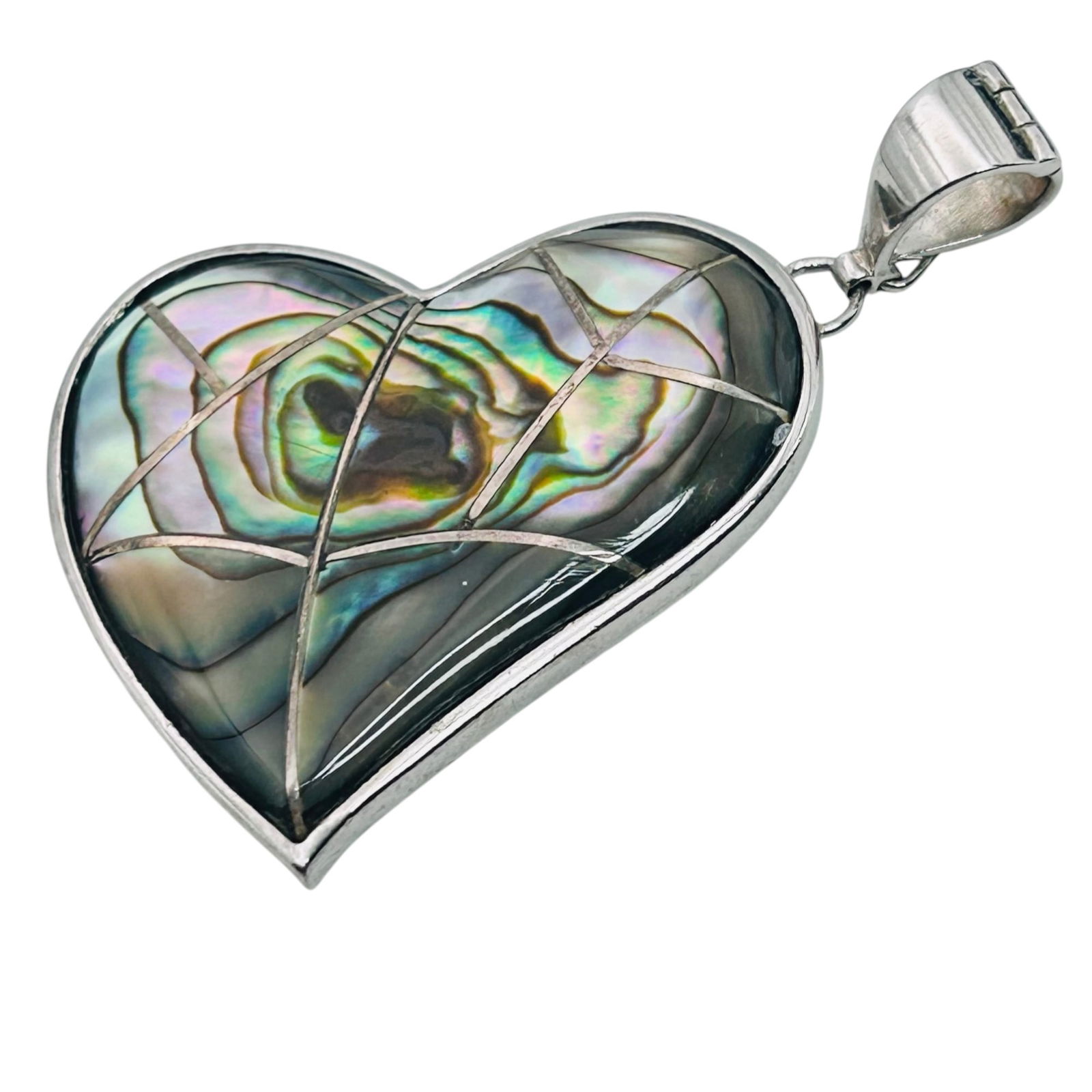 LUC Sterling Abalone Heart Pendant 9.12 G (1 of 5)
