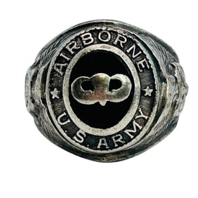 Crest Craft Sterling US Airborne Army Signet Ring Size 9, 12.9 G
