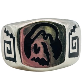Southwest Sterling Wolf Moon Ring Size 11, 9.88 G