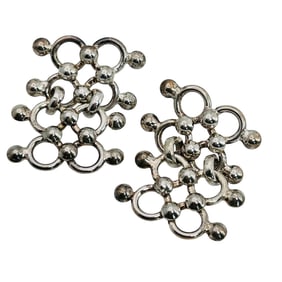 Sterling Link Circle Earrings 13.05 G
