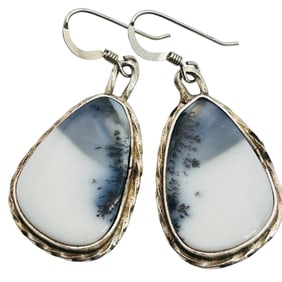Labradorite Sterling Oval Dangle Earrings 10.69 G