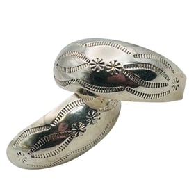 SU Mexico Sterling Curved Etched Earrings 11.77 G