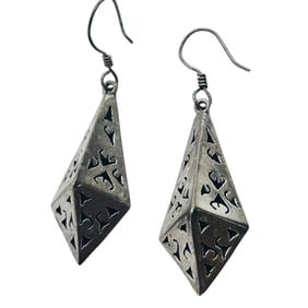 Mexico, Sterling Cut Out Earrings 2.38 G
