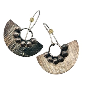 Mexico, Half Circle Beaded Earring 6.9g