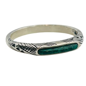 Carolyn Pollock MALACHITE Sterling Ring Size 10, 3.4 G