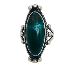Navajo Turquoise Sterling Ring Size 7, 7.59 G
