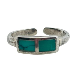 SouthWest Turquoise Ring Adjustable Size 4, 1.39 G