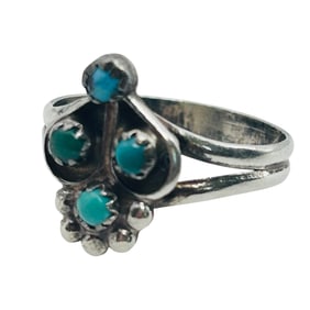 Zuni Sterling Turquoise Sterling Ring Size 7, 2.1g