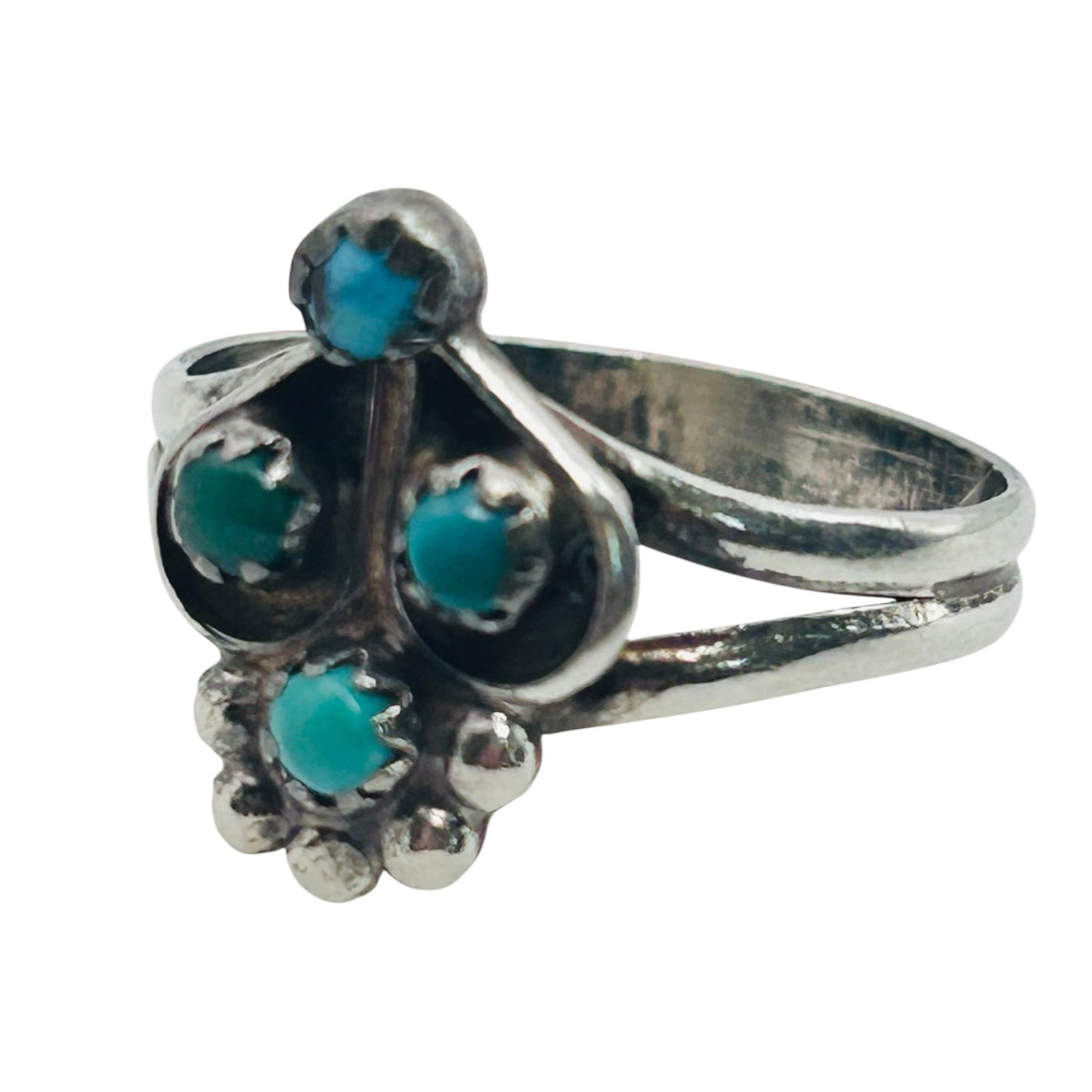 Zuni Sterling Turquoise Sterling Ring Size 7, 2.1g (1 of 7)