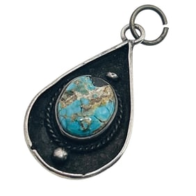 Navajo Sterling Turquoise Pendant 3.12 G