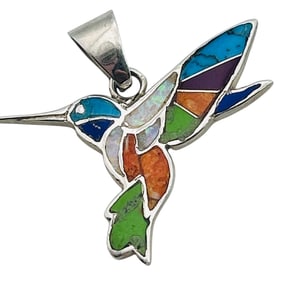 Op Sterling Multigem Hummingbird Pendant 2.35G