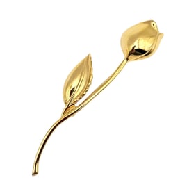 Giovanni Gold Tone Rose Bud Brooch