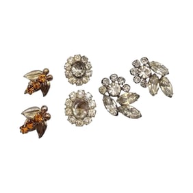 B David Vintage Lot 3 Rhinestone Earrings