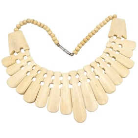 Bone? Carved Bib Necklace